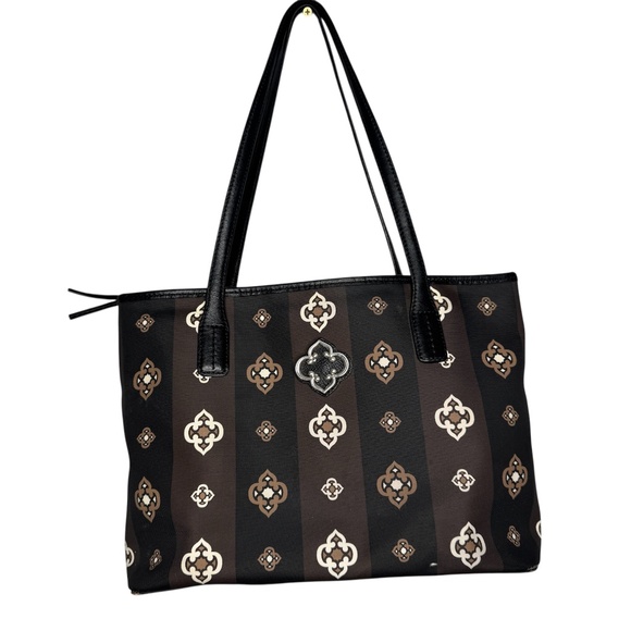 Brighton Handbags - Brighton F327990 women's leather handbag tote black &‎ white double handle